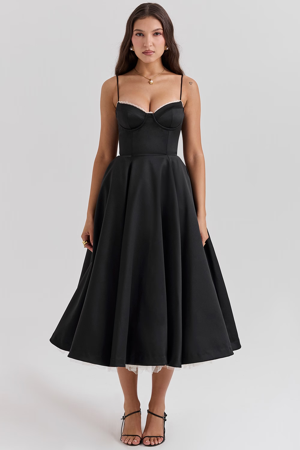 Fit & Flare Midi Kleid-Bustier Mieder-Vintage-inspirierte Eleganz 10