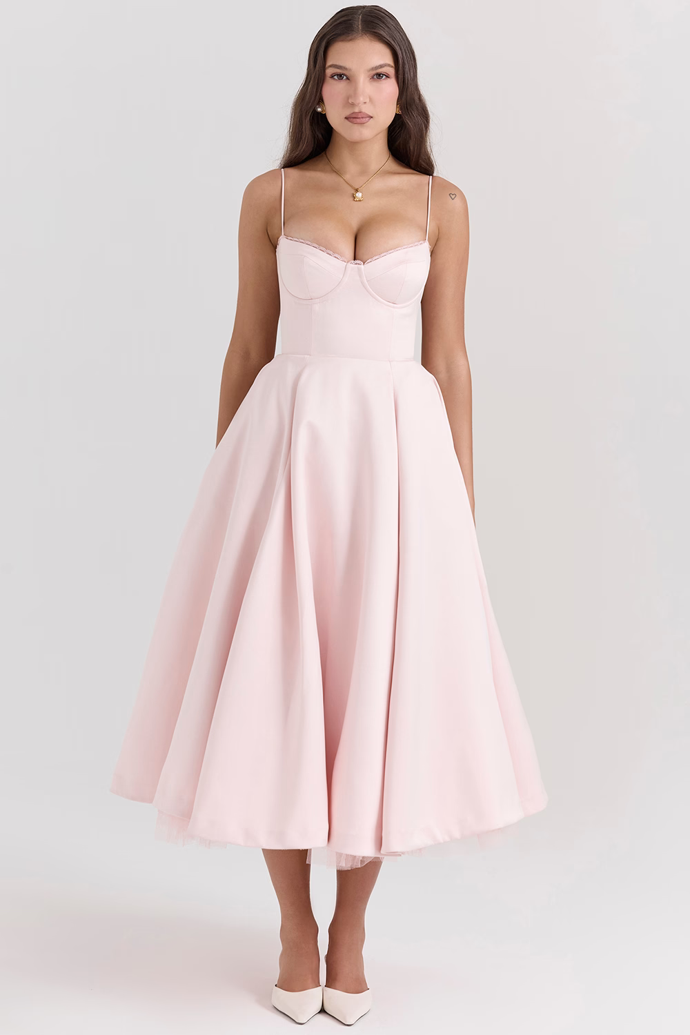 Fit & Flare Midi Kleid-Bustier Mieder-Vintage-inspirierte Eleganz 12