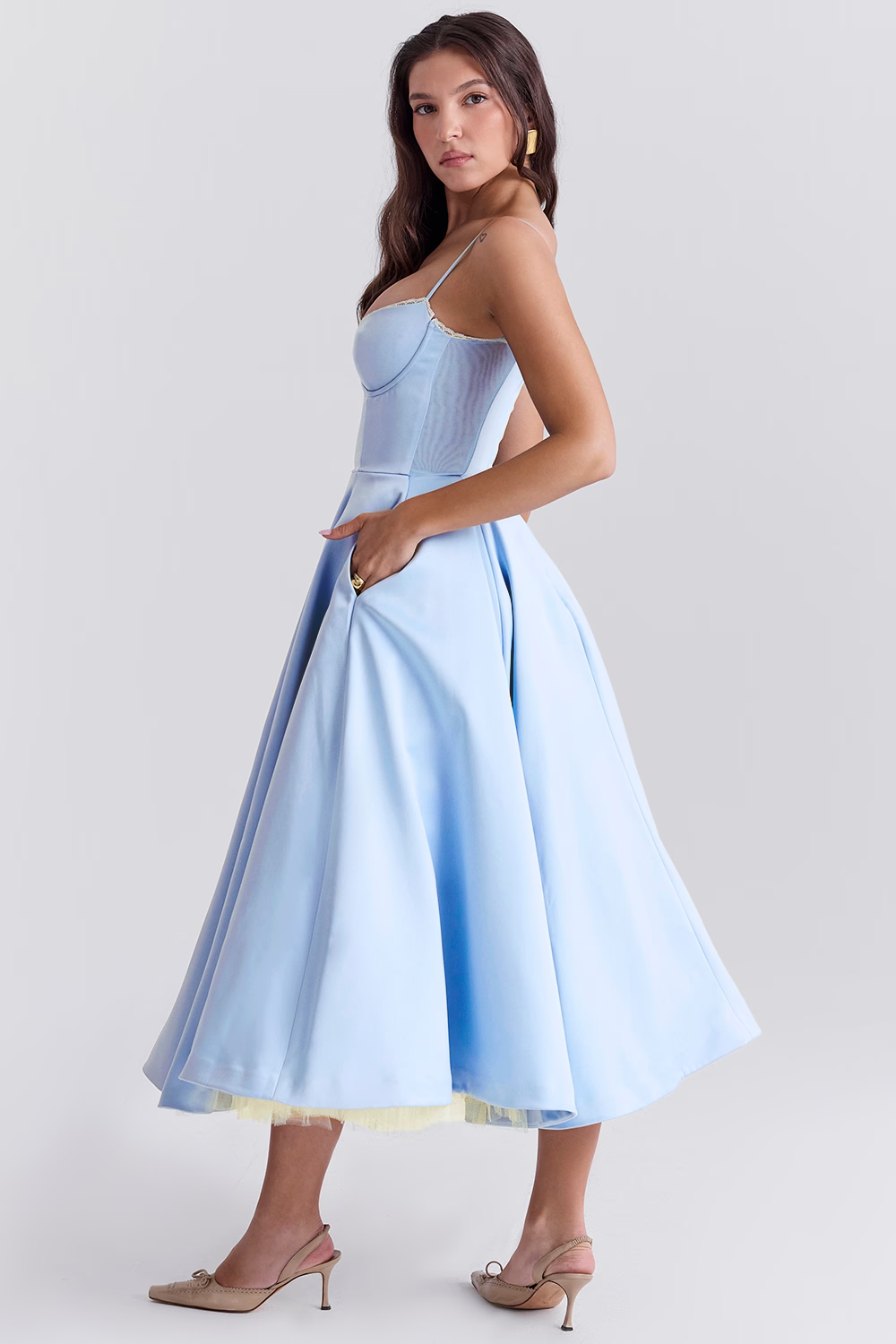 Fit & Flare Midi Kleid-Bustier Mieder-Vintage-inspirierte Eleganz 2