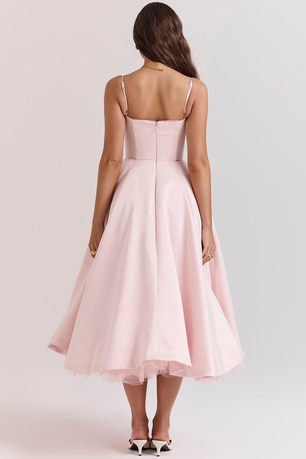 Fit & Flare Midi Kleid-Bustier Mieder-Vintage-inspirierte Eleganz 4