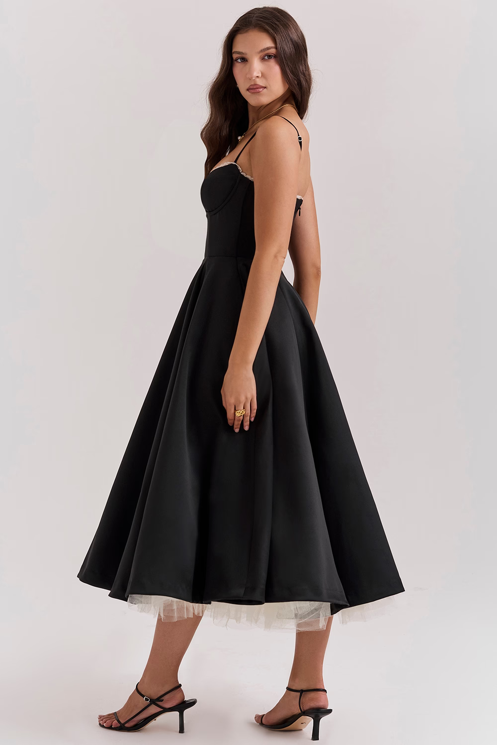 Fit & Flare Midi Kleid-Bustier Mieder-Vintage-inspirierte Eleganz 8