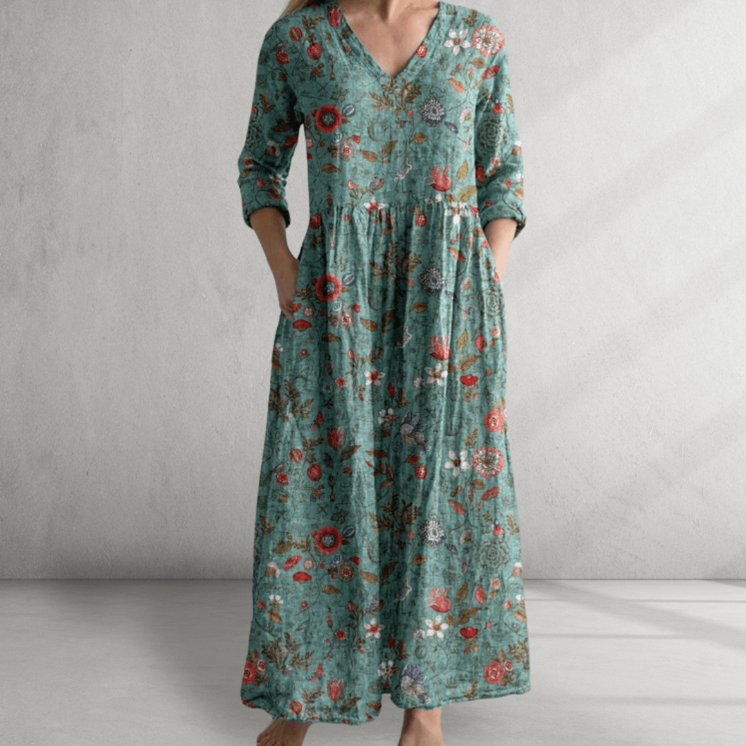 Maxikleid - Blumendruck - entspannter Boho fit mit Taschen 0
