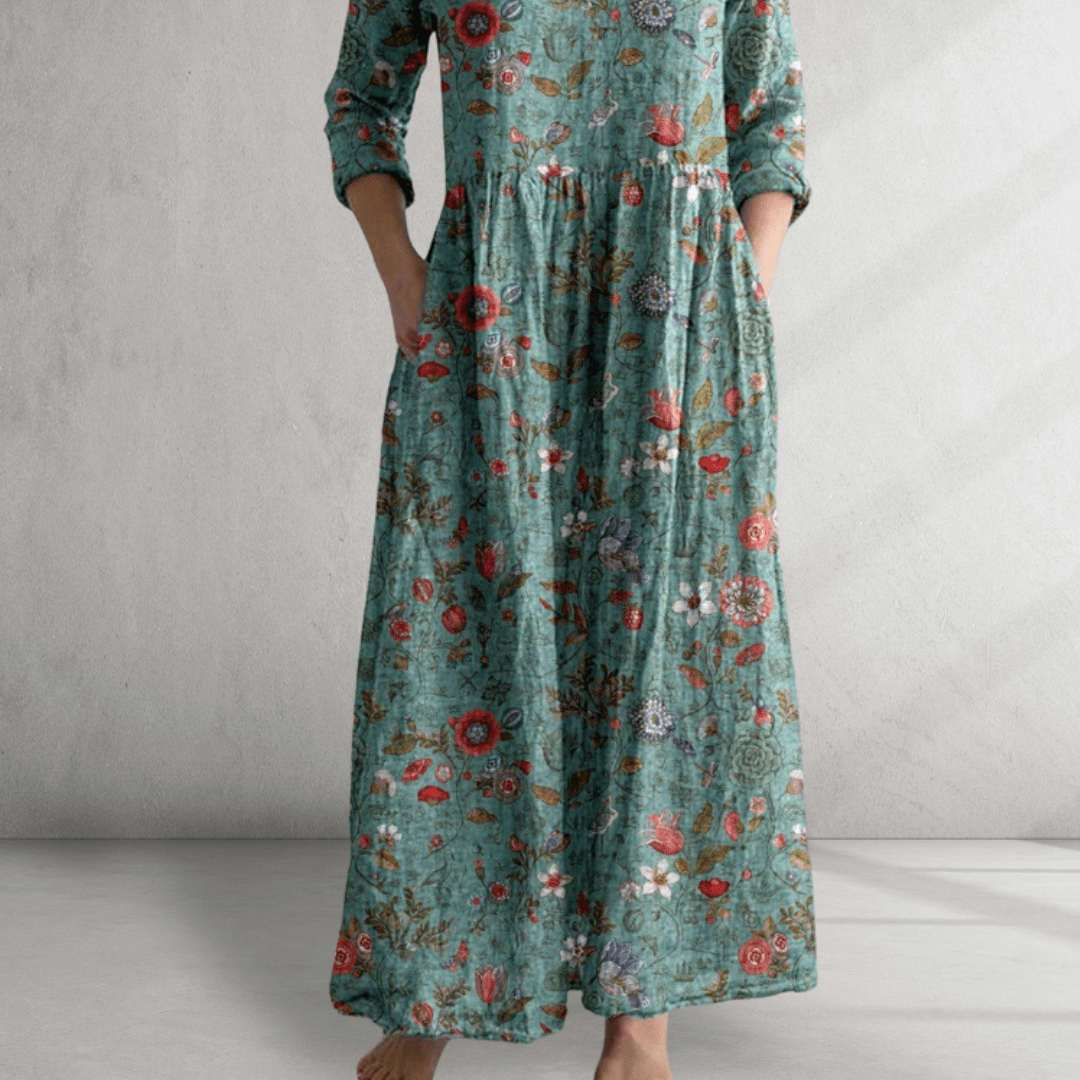 Maxikleid - Blumendruck - entspannter Boho fit mit Taschen 2