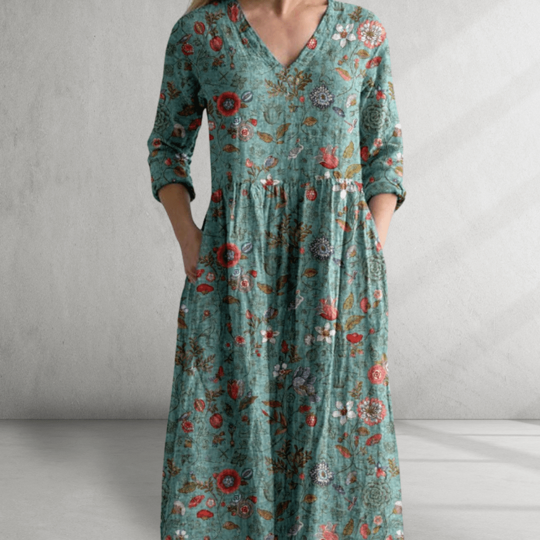 Maxikleid - Blumendruck - entspannter Boho fit mit Taschen 3
