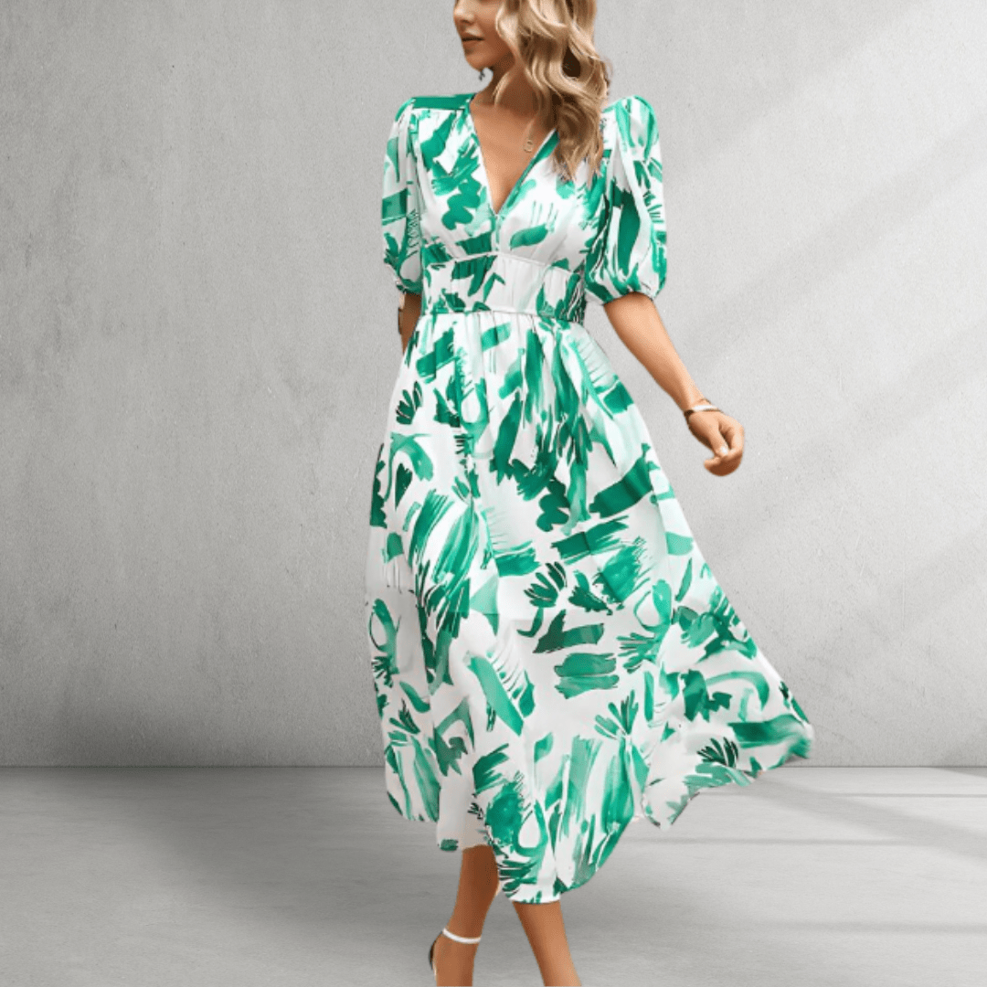 Midi Kleid - Blumendruck - elegante Gelegenheit 5