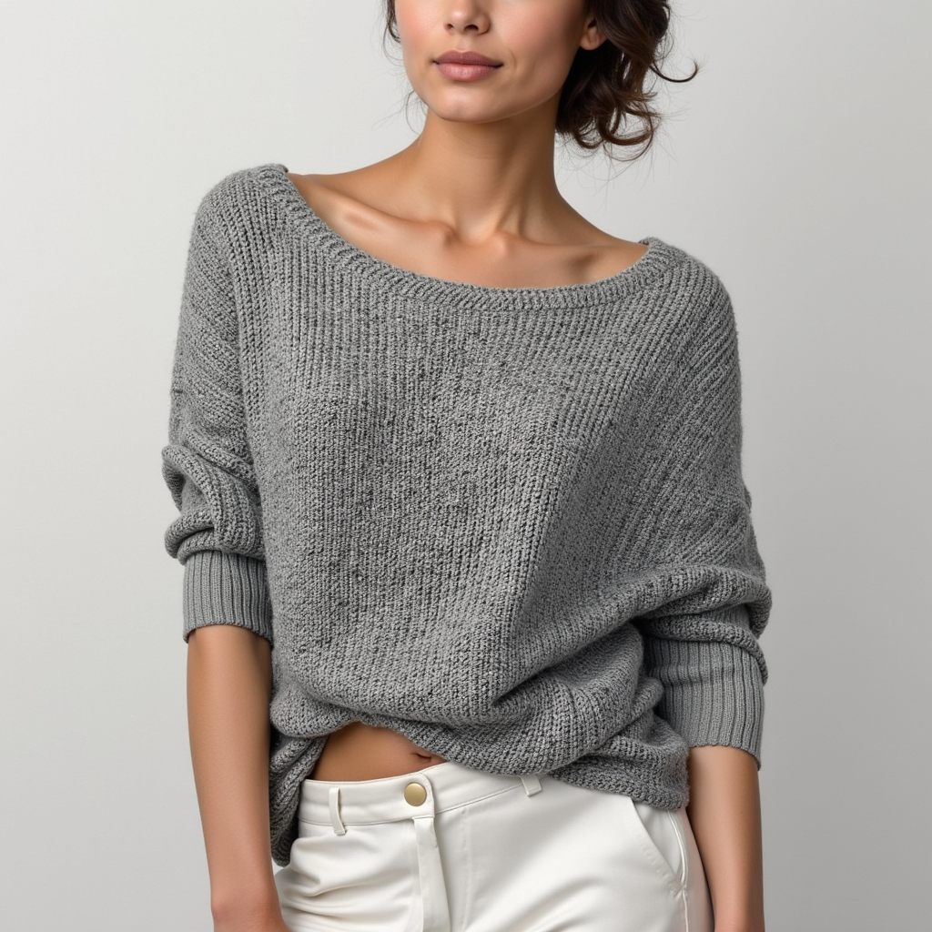 Strickbluse - Metallic -Faden - lässiger Winter -Look 2