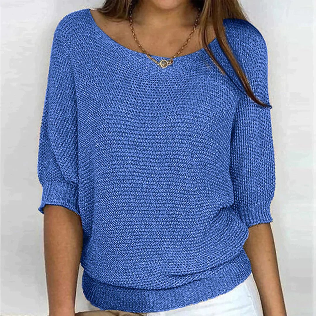 Strickbluse - Metallic -Faden - lässiger Winter -Look 4