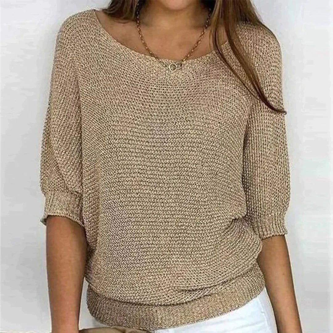 Strickbluse - Metallic -Faden - lässiger Winter -Look 5