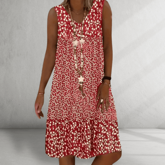 Ärmelloses Kleid - Blumendruck - entspannter Boho Sommerstil 0