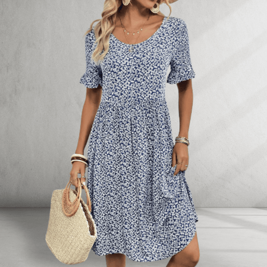 Blumenkleid - kurze Ärmel - lässig alltäglich. 0