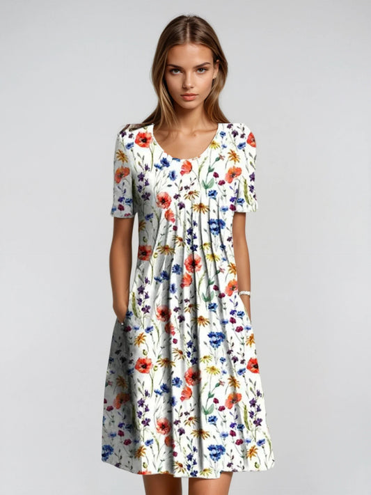 Blumenmidi Kleid - entspannte Passform - Alltags Sommerstil 0
