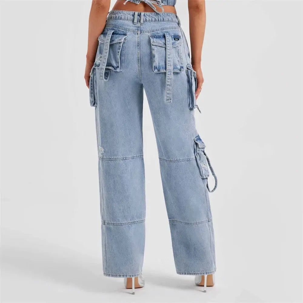 Klassische Cargo-Jeans Für Damen