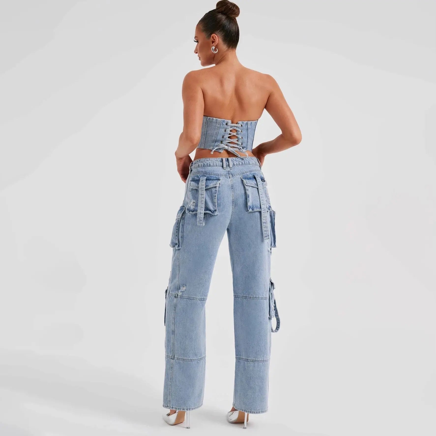 Klassische Cargo-Jeans Für Damen