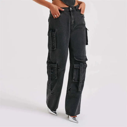 Klassische Cargo-Jeans Für Damen