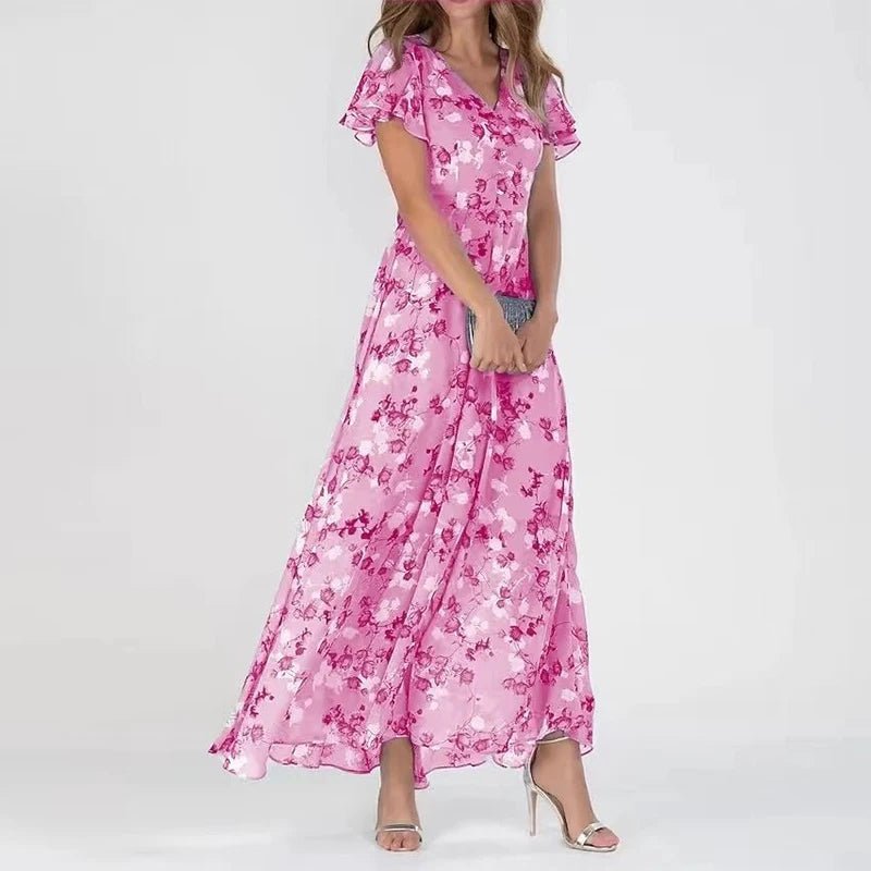 Maxi -Kleid - Blumenchiffon - Licht & fließend Sommerstil 1