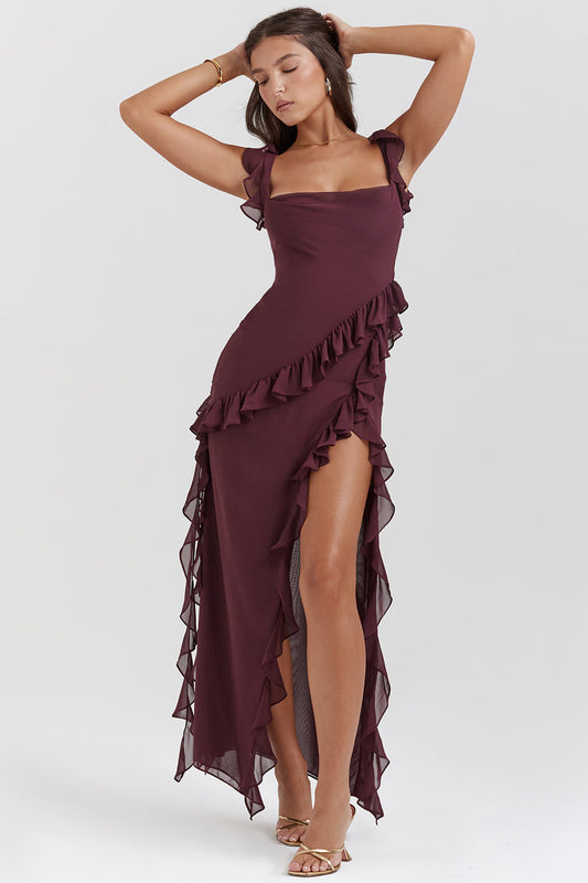 Maxi Kleid - Ruffer - elegantes Abendkleid 0