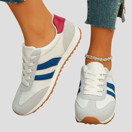 Retro-Schnürsenkel-Laufen Sneakers mit Streifendetails 0